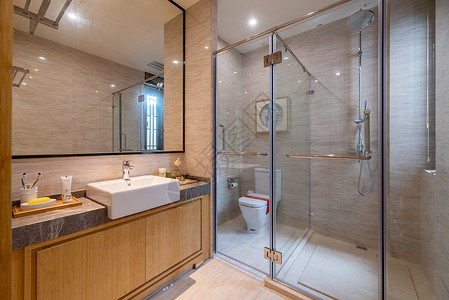 浴室柜设计新中式别墅卫生间背景