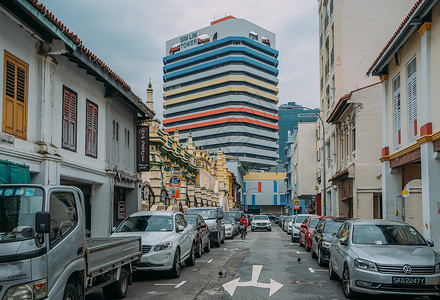 街头景色新加坡小孟买背景