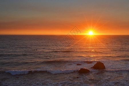 太平洋落日太平洋的日落高清图片