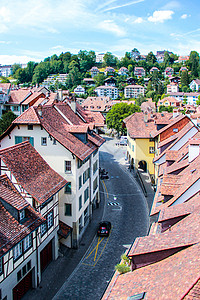 瑞士首都伯尔尼街头俯瞰高清图片
