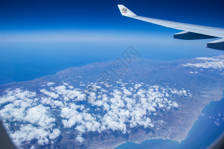 阿联酋航空空中鸟瞰爱情海雅典背景图片