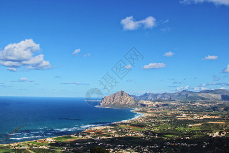 西西里岛海岸线背景图片