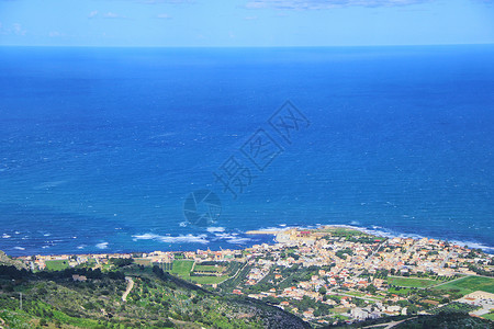 西西里岛特拉帕尼全景背景