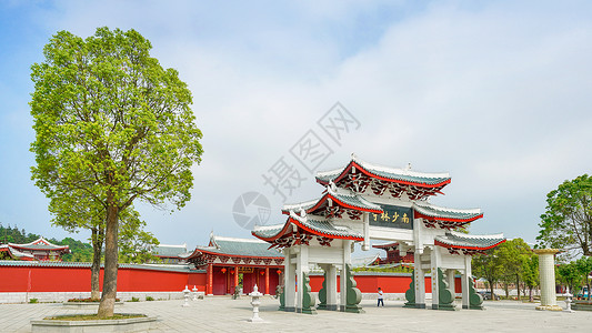 南少林寺大门背景图片