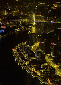 上海鸟瞰夜景背景图片