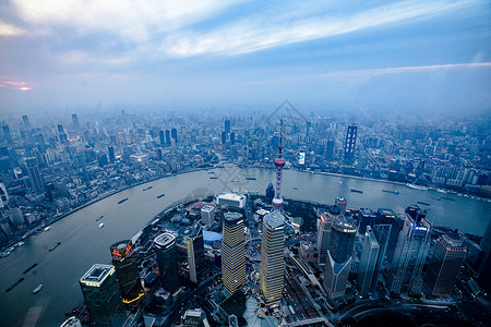 上海鸟瞰夜景背景