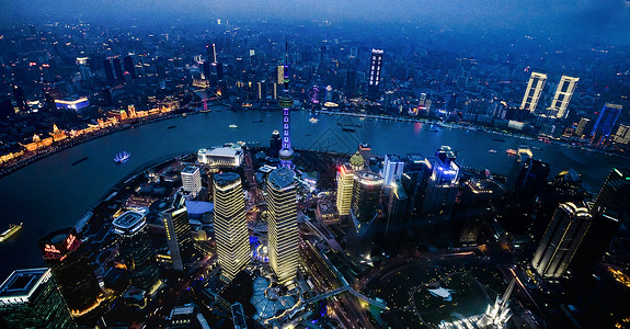 上海鸟瞰夜景图片