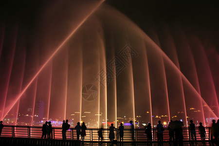 音乐喷泉休闲生活广场高清图片