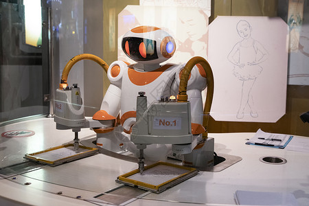 机械未来绘画机器人背景
