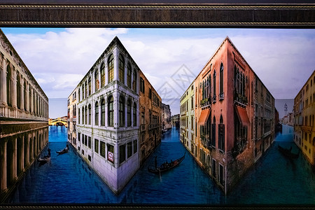 立体框架3D画作背景