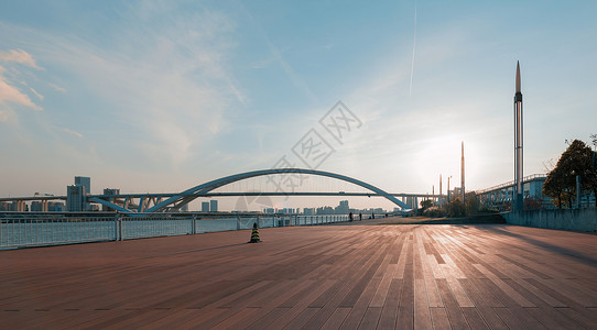 上海滨江步道美景背景图片
