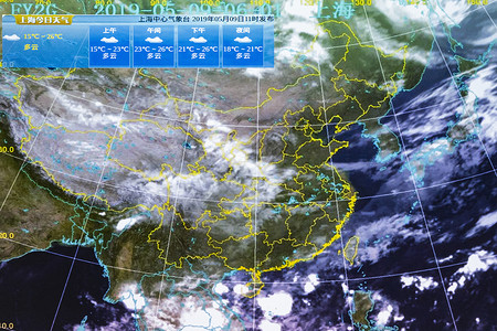 海洋科技馆上海气象卫星图背景