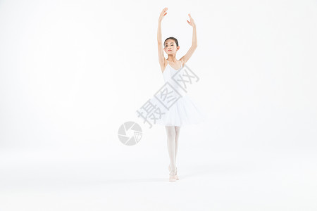 舞蹈可爱素材小女孩跳芭蕾舞背景