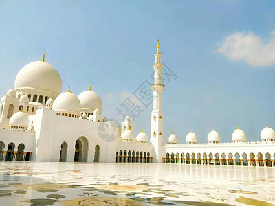 阿布扎比民俗村迪拜阿布扎比大清真寺背景