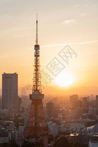 日本东京城市夜景日落高清图片