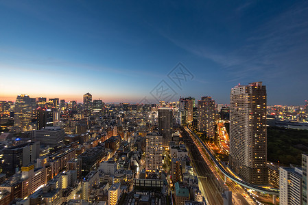 町日本东京城市夜景日落背景