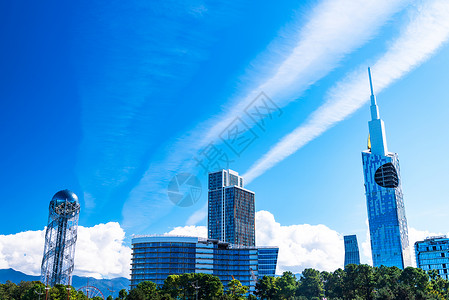 巴统市格鲁吉亚巴统城市大厦背景