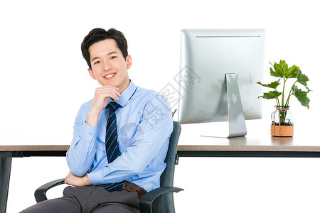 IT办公室自信的商务男性背景