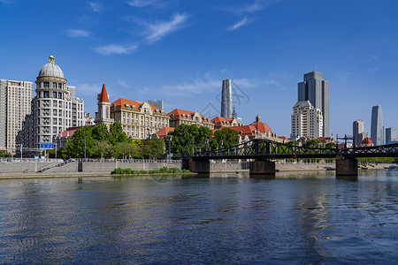 天津海河上城市意大利风情建筑图片