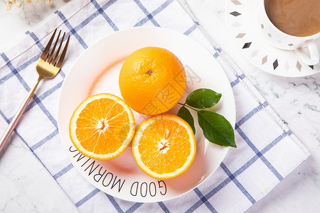 橙子新鲜餐点台高清图片