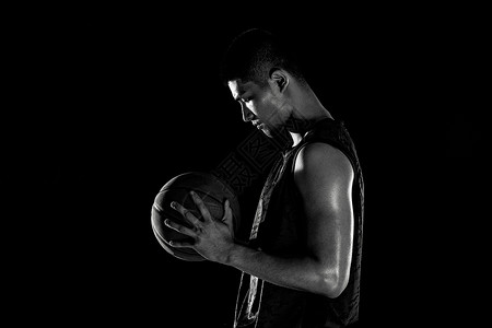 篮球黑素材篮球运动员背景
