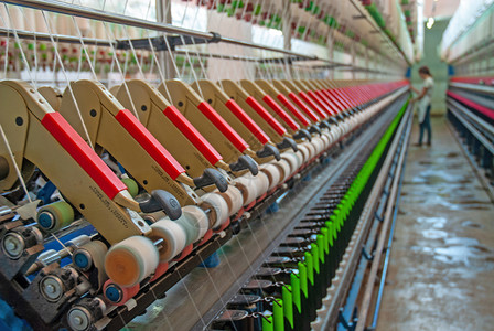 棉纺编织车间生产线背景