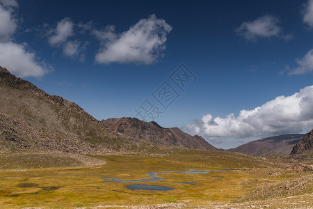 乌鲁木齐草原新疆博格达徒步途中的景色背景