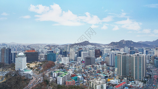 韩国风光首尔城市风光背景