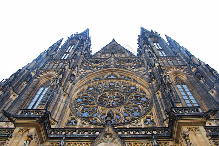捷克地标布拉格圣维特大教堂背景