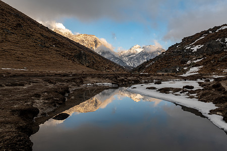 尼泊尔ebc雪山背景图片