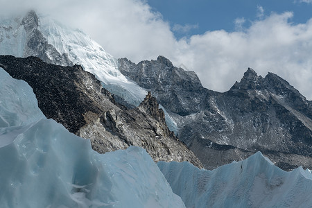 尼泊尔ebc大本营冰川高清图片