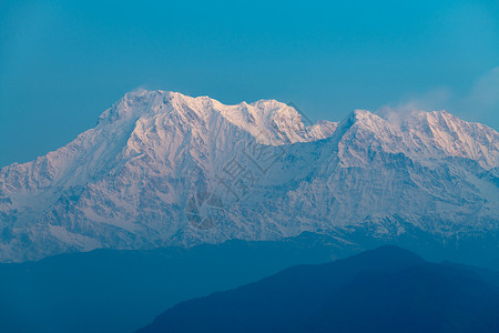 尼泊尔博卡拉安纳普尔山脉日照金山背景