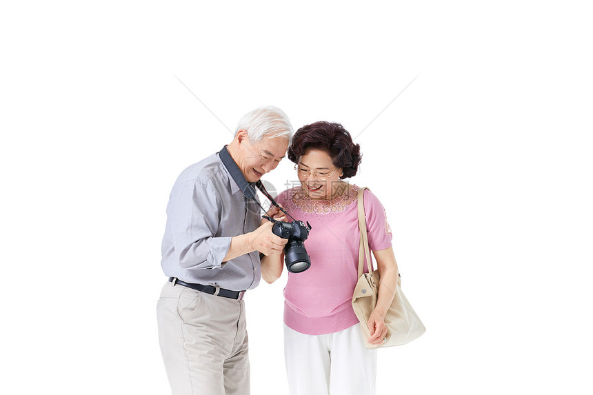 老年夫妇拍照图片