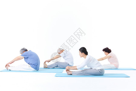 瑜伽活动素材老年人瑜伽背景