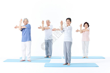 老年人瑜伽背景图片