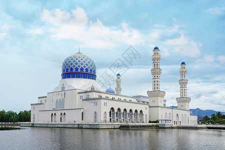 亚庇水上清真寺背景图片