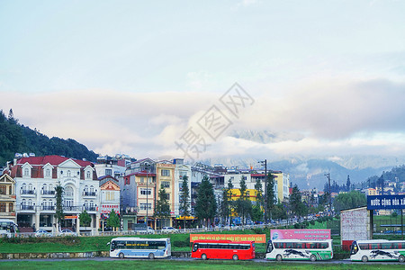 越南沙坝避暑小镇背景图片