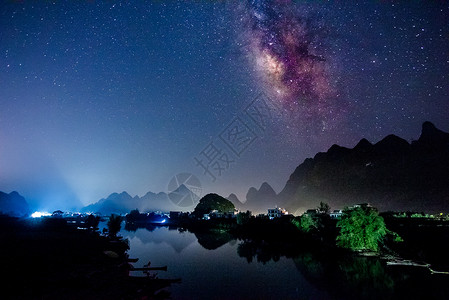 桂林银河星空背景图片