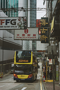 黄色的士香港街头背景