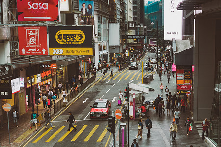 香港街头的士素材高清图片