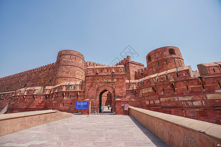 印度阿格拉红堡背景图片