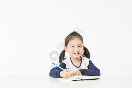 儿童节外国儿童学习小女孩高清图片素材