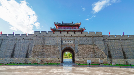 辽阳东京城天佑门背景图片