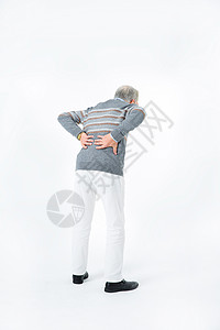 老年人腰椎老人腰被疼痛背景
