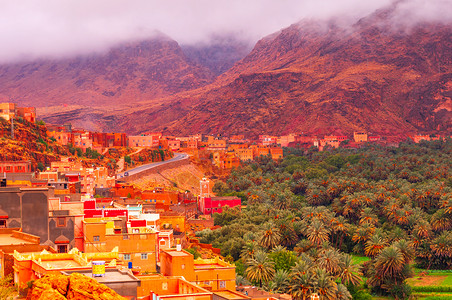 摩洛哥村落背景图片