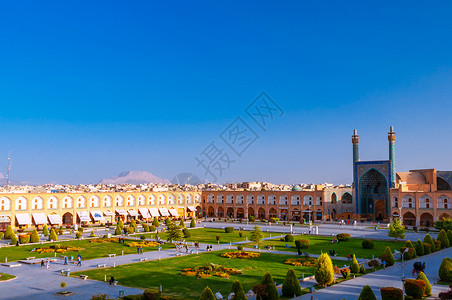 伊朗清真寺伊斯法罕伊玛目广场背景