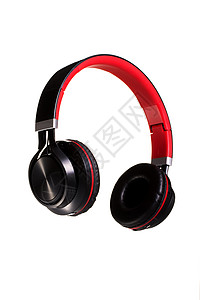 黑红相间的头戴式无线耳机背景图片