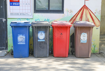 分类垃圾桶背景图片