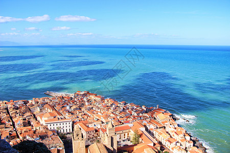 意大利西西里岛切法卢风景背景图片