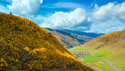 外高加索山野乡村背景